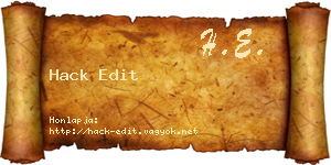 Hack Edit névjegykártya